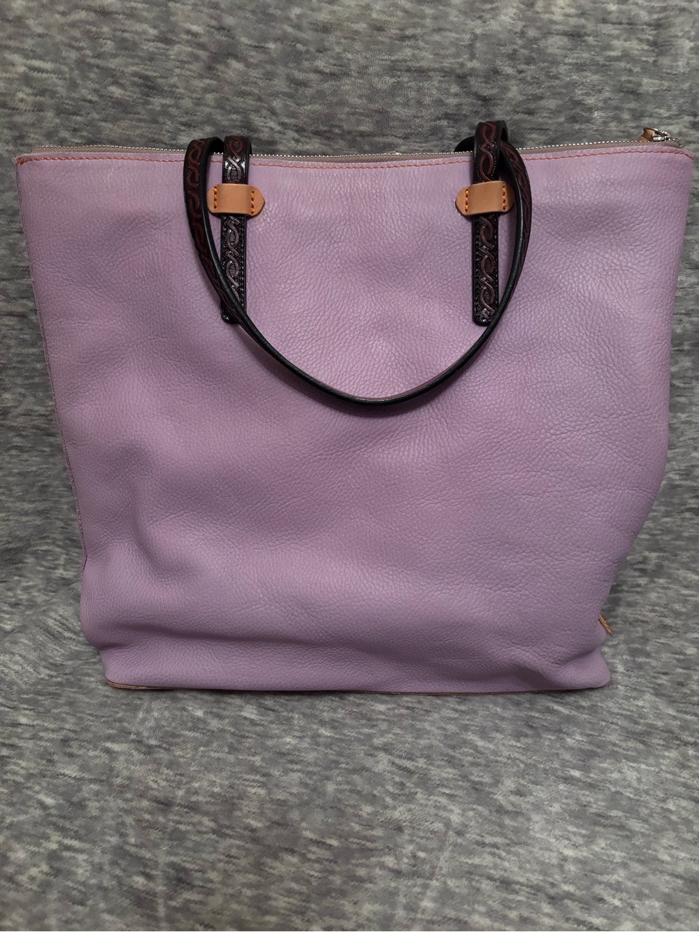 Consuela Lavender Leather Tote with Dark Accents - Picture 2 of 5